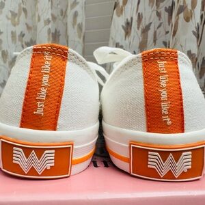 Just Like You Like It Men’s Sz 6 White and Orange Sneakers